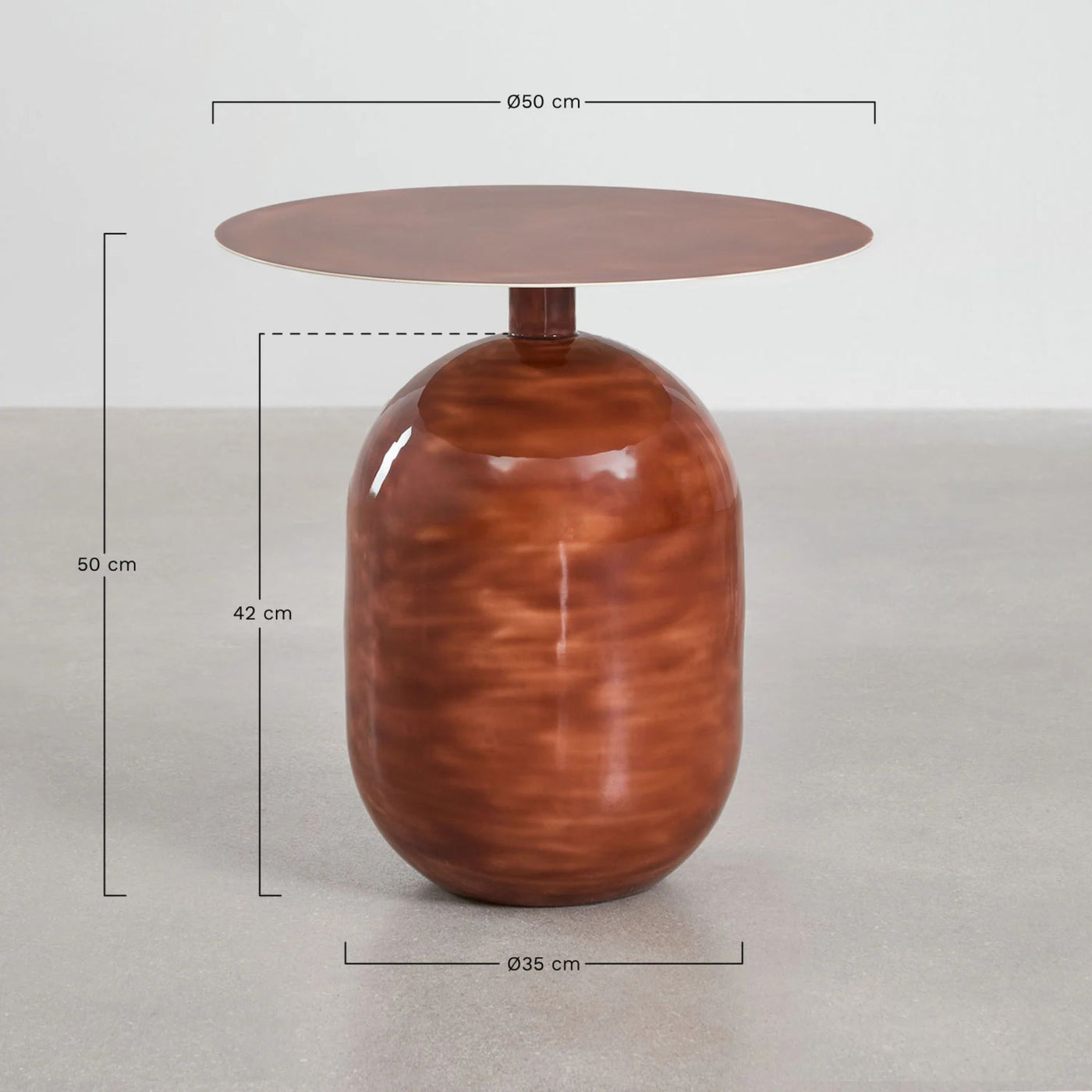 Table d'appoint SKLUM Truax ronde en fer Ø50 cm