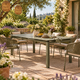 Table de jardin DCB GARDEN 10 places en aluminium kaki 180/240x100 cm avec rallonge automatique