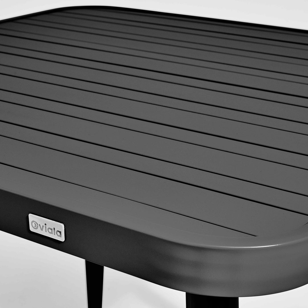 Table de jardin rectangulaire (150 x 75 x 75 cm) en aluminium noir - OVIALA