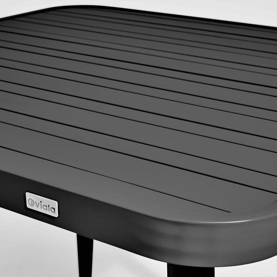 Table de jardin rectangulaire (150 x 75 x 75 cm) en aluminium noir - OVIALA