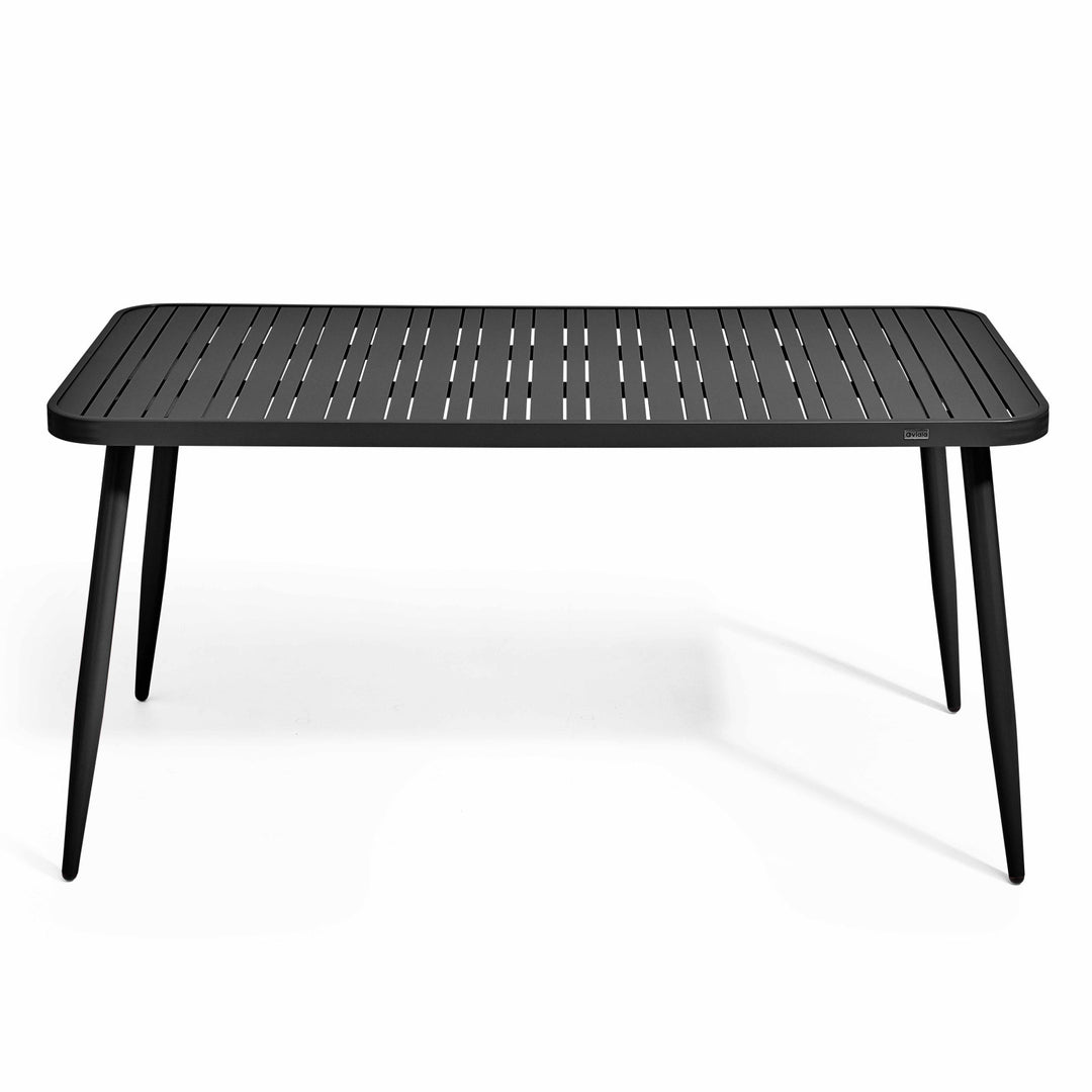 Table de jardin rectangulaire (150 x 75 x 75 cm) en aluminium noir - OVIALA