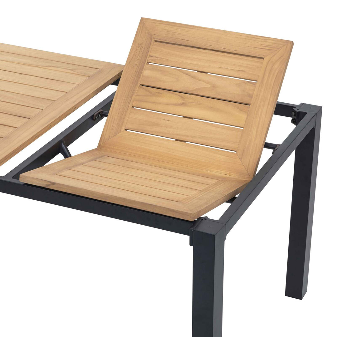 Table de jardin extensible rectangulaire (180/240 x 89 x 74 cm) en aluminium et bois d'eucalyptus FSC®