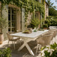 Table de jardin REMARQUABLE Abella 8 places en aluminium blanc