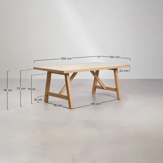 Table de jardin SKLUM Dubai rectangulaire en bois d'acacia plateau vert foncé