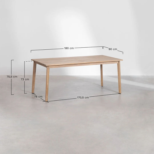 Table de jardin SKLUM Kaela en bois d'acacia brun foncé 180x90cm