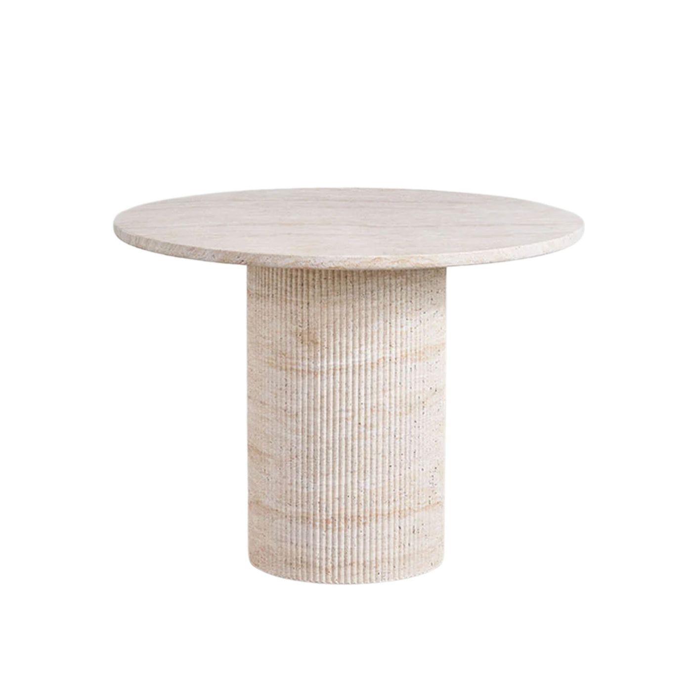 Table de salle à manger SKLUM Velia ronde Ø100 cm en aspect ciment travertin