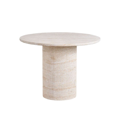 Table de salle à manger SKLUM Velia ronde Ø100 cm en aspect ciment travertin