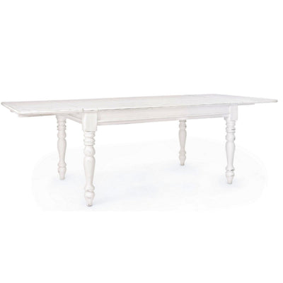 Table extensible LES TENDANCES Kolita 150 à 240 cm en bois de manguier blanc patiné