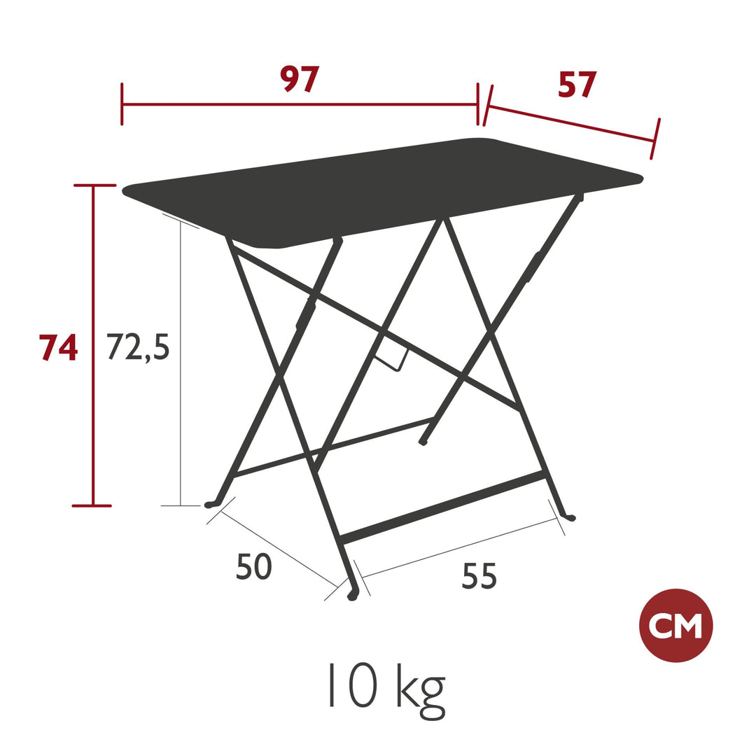 Table FERMOB Bistro 97x57cm vert cactus