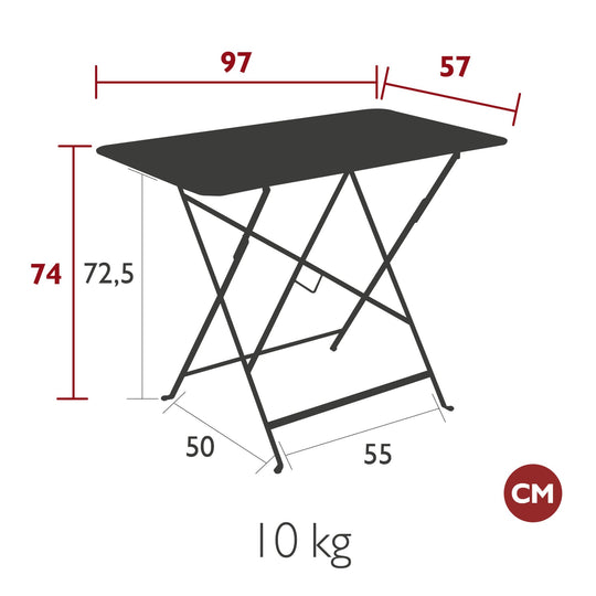 Table FERMOB Bistro 97x57cm vert cactus