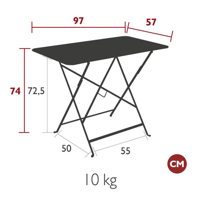 Table FERMOB Bistro 97x57cm vert cactus