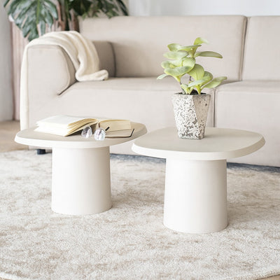 Lot de 2 tables design en aluminium STEN 44,5x56cm DRAWER