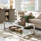 Table basse LOBERON Clayton en verre et inox argenté — photo produit