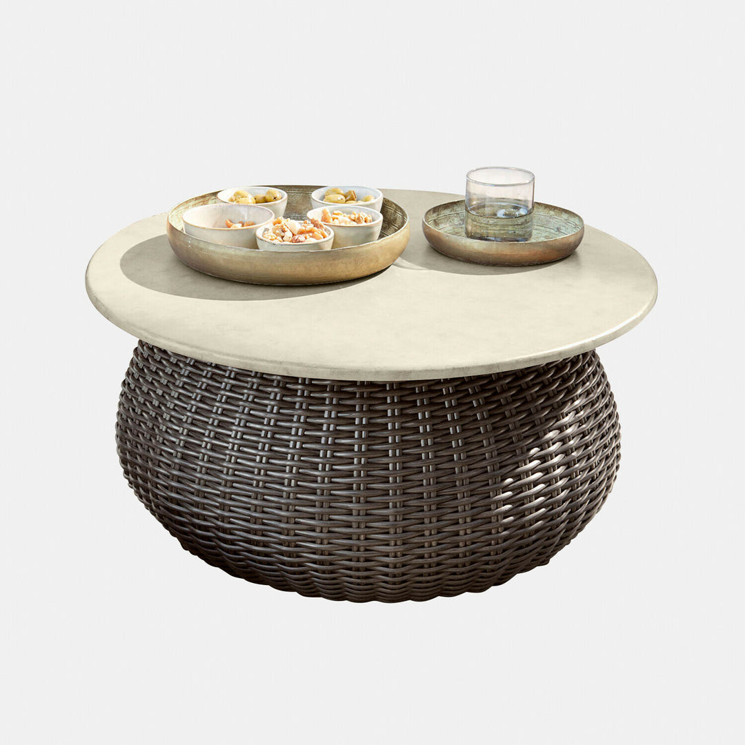 Table basse LOBERON Tarevo polyrotin et ciment — photo produit