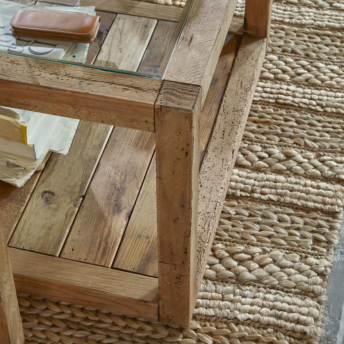 Table basse ovale LOBERON Hyllorian en 3 modules en bois de pin — photo produit