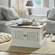Table basse LOBERON Cloverport en bois massif blanc — photo produit