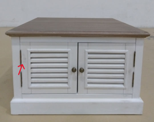 Table basse LOBERON Cloverport en bois massif blanc — photo produit