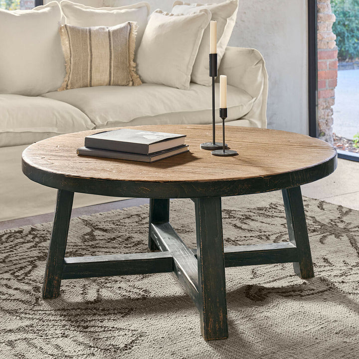 Table basse LOBERON Gorivel en bois revalorisé noir/marron — photo produit