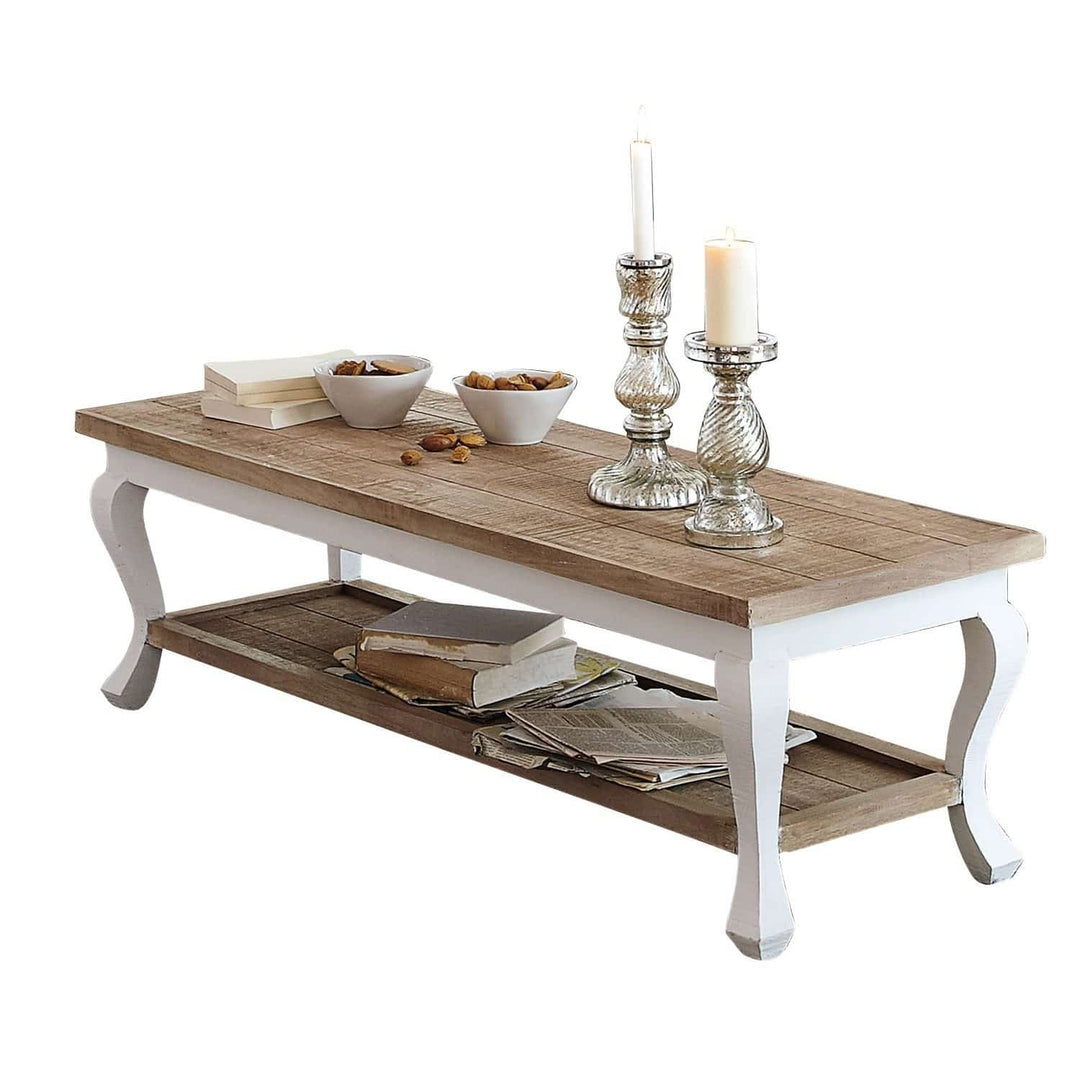 Table basse LOBERON Riverside en bois massif 130x45cm — photo produit