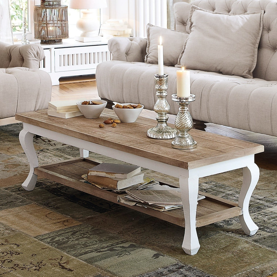 Table basse LOBERON Riverside en bois massif 130x45cm — photo produit