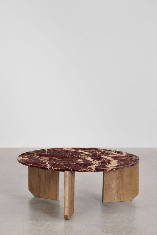Table basse ronde SKLUM Lavinia marbre rouge Ø85 cm — photo produit