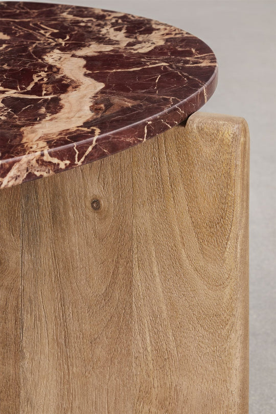 Table basse ronde SKLUM Lavinia marbre rouge Ø85 cm — photo produit