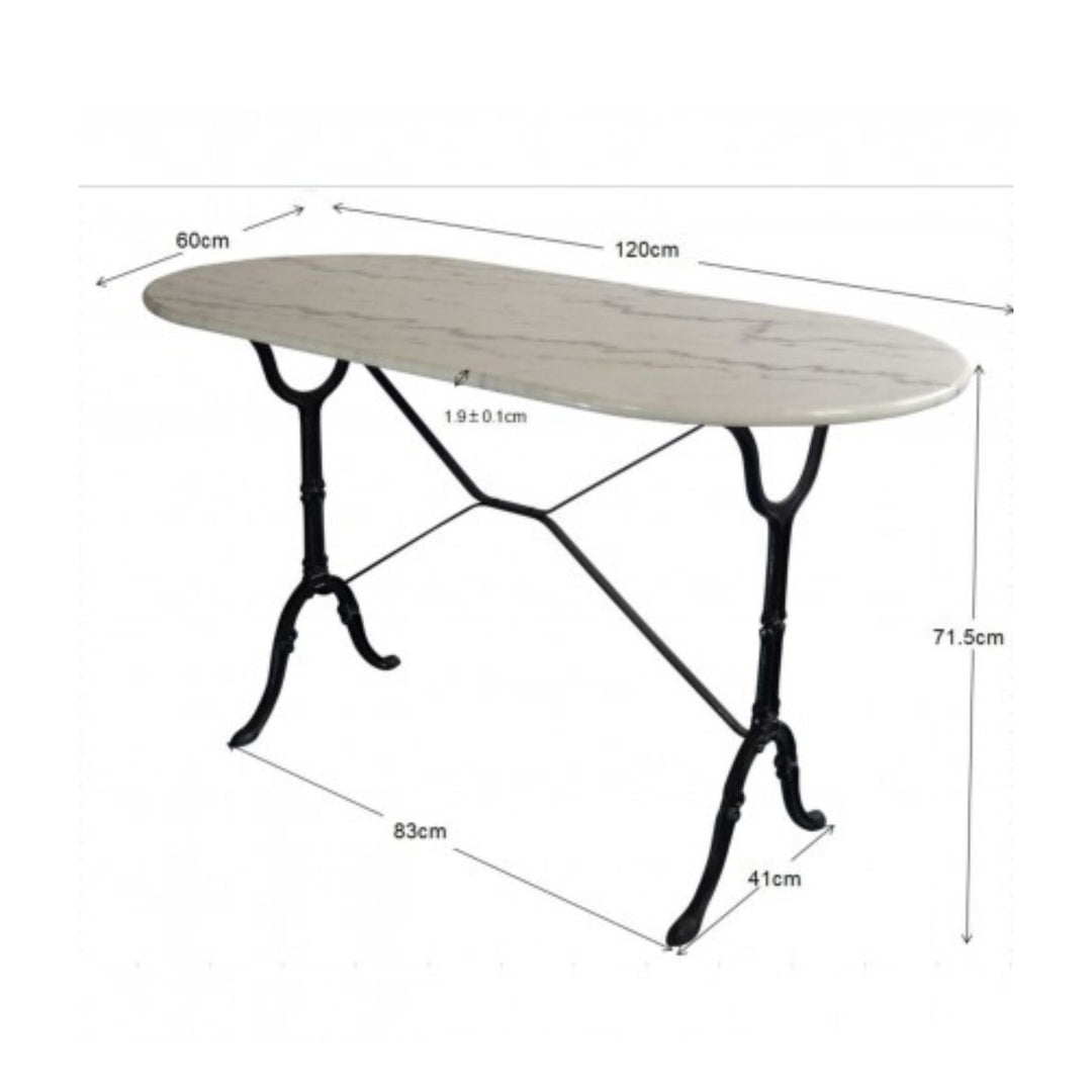 Table bistrot KARE DESIGN en marbre blanc 120x60cm — photo produit