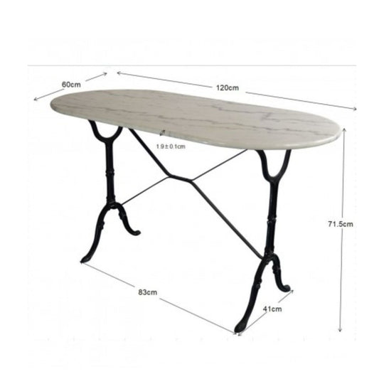 Table bistrot KARE DESIGN en marbre blanc 120x60cm — photo produit