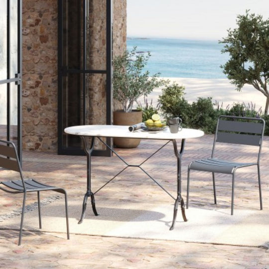 Table bistrot KARE DESIGN en marbre blanc 120x60cm — photo produit