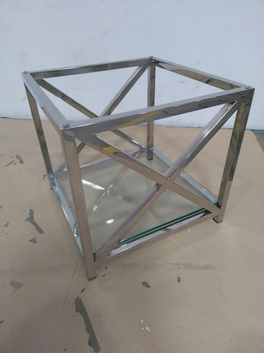 Table d'appoint LOBERON Stamford en métal argenté — photo produit