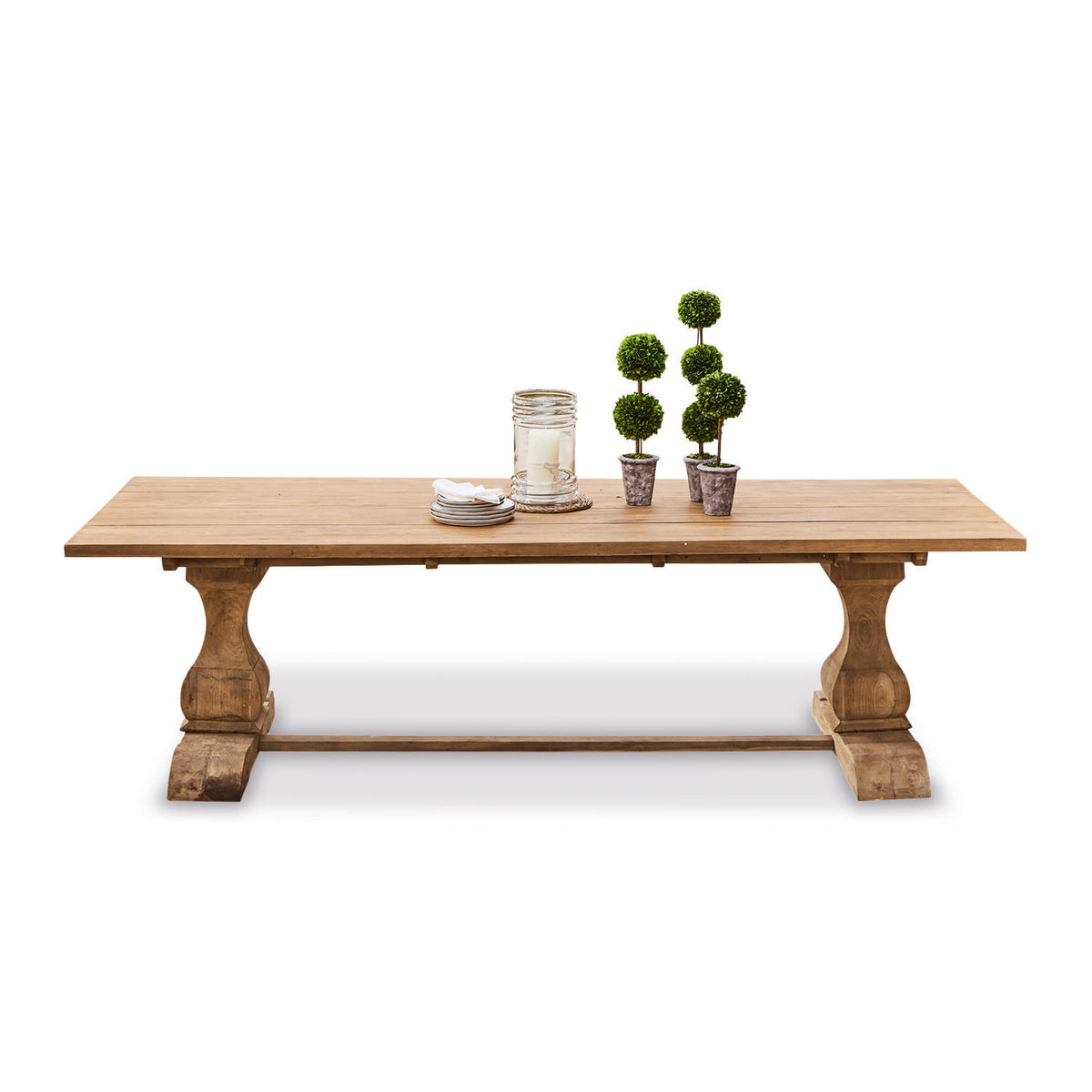 Table à manger LOBERON Devonshire 10 personnes en bois massif marron — photo produit