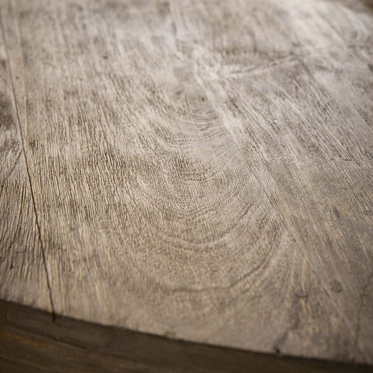 Table ronde LOBERON Retonfey en bois massif marron vieilli — photo produit