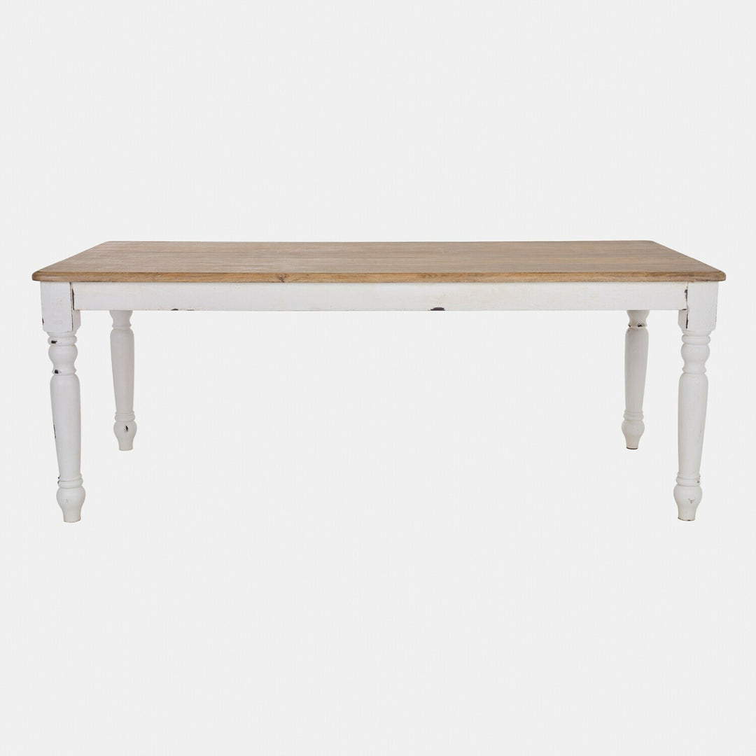 Table à manger MONT LISAN Blanc Vieilli 160cm — photo produit