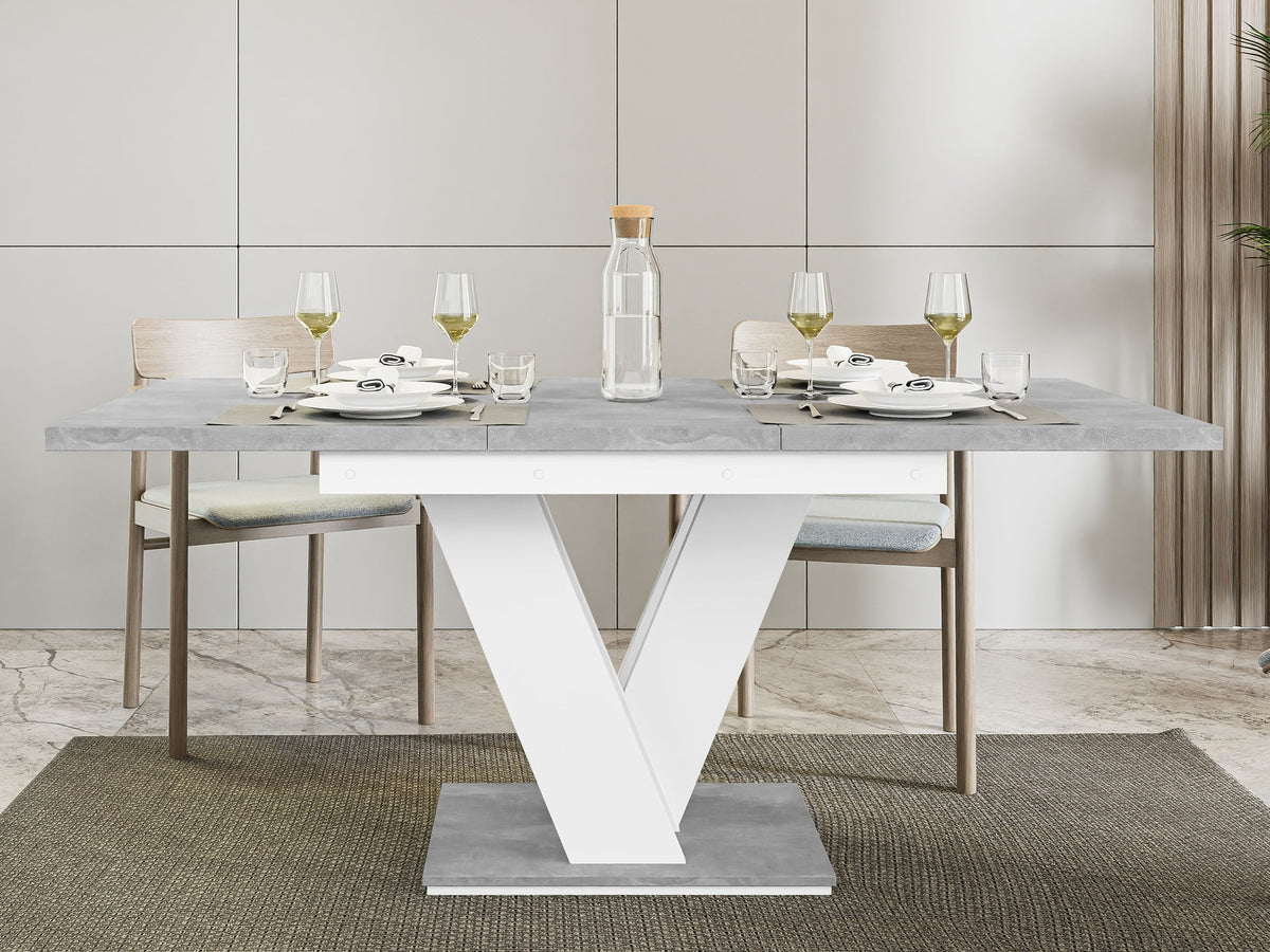 Table extensible MOBILIER 1 Musus blanc brillant — photo produit