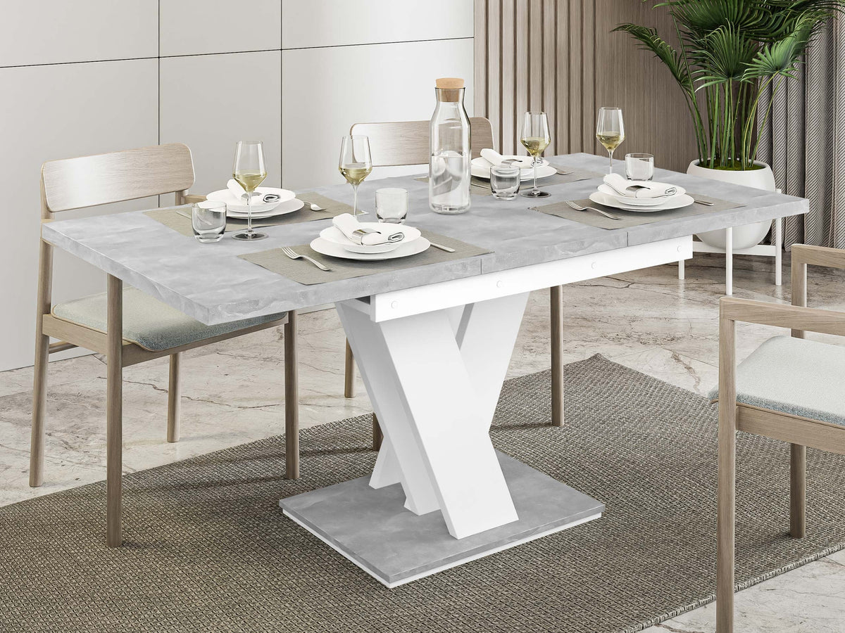 Table extensible MOBILIER 1 Musus blanc brillant — photo produit
