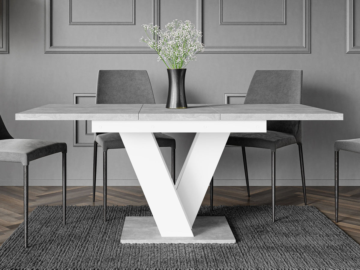 Table extensible MOBILIER 1 Musus blanc brillant — photo produit