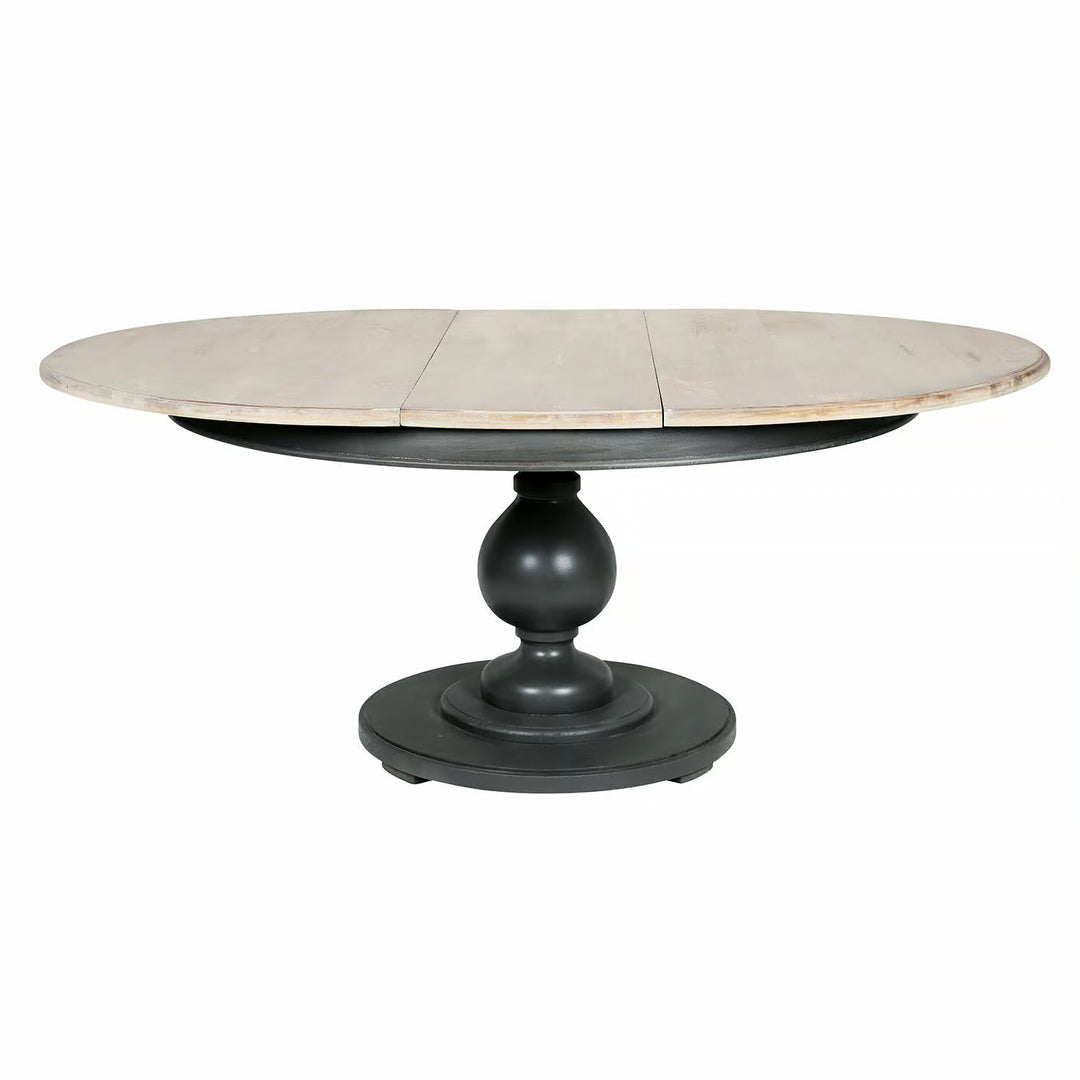 Table à manger ronde LOBERON Shrewsbury rallongeable noir et marron — photo produit
