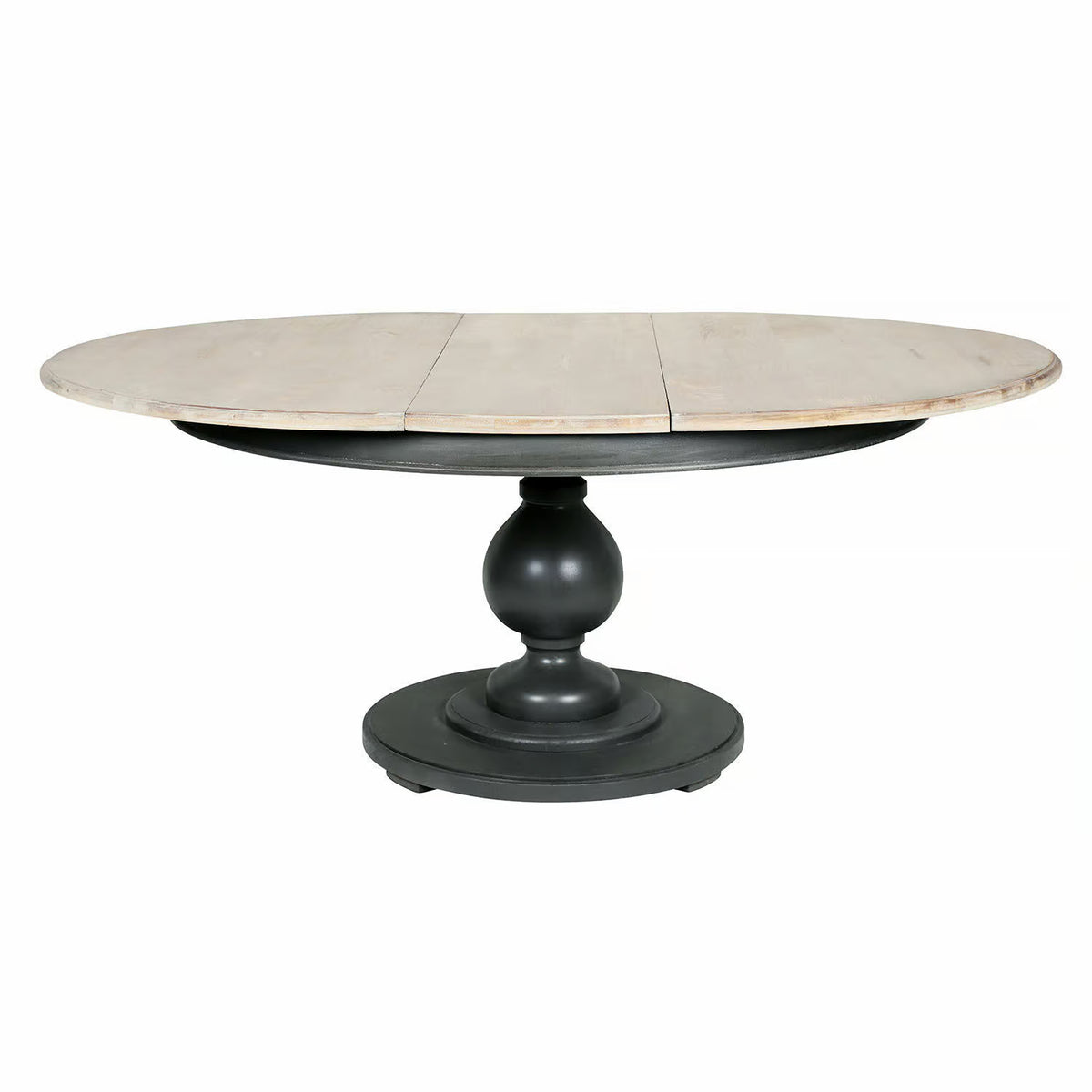 Table à manger ronde LOBERON Shrewsbury rallongeable noir et marron — photo produit