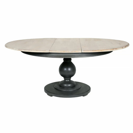 Table à manger ronde LOBERON Shrewsbury rallongeable noir et marron — photo produit