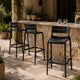 Lot de 4 chaises de jardin haute en plastique Oviala PANAME noir