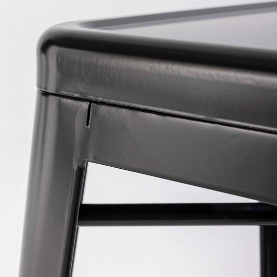 Lot de 4 tabourets de bar extérieur en métal noir
