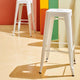 Lot de 4 tabourets de bar extérieur en métal blanc