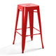Lot de 4 tabourets de bar extérieur en métal rouge