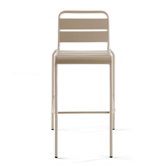 Lot de 4 chaises haute de jardin Oviala en metal taupe PALAVAS
