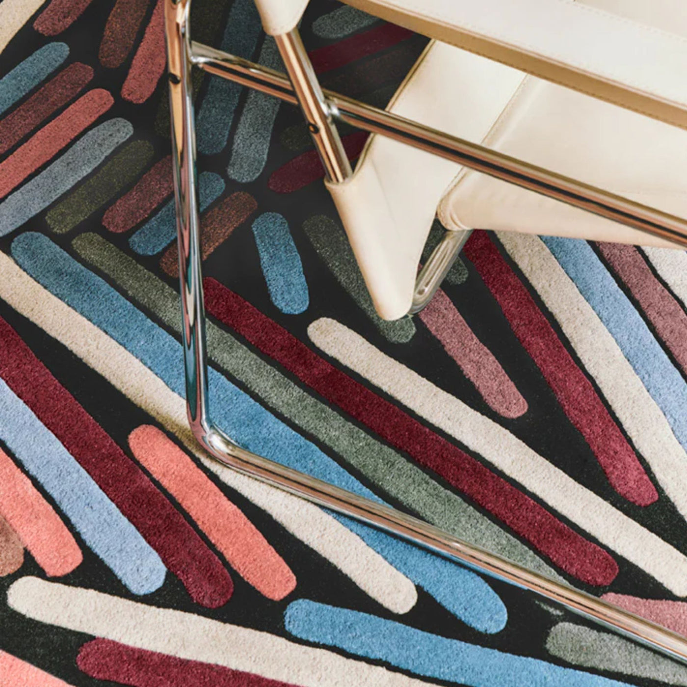 Tapis Toutlemonde Bochart Brindilles multicolore hiver en laine 208x300 cm