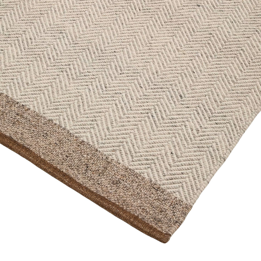Tapis KAVE HOME Nifelia jacquard en laine beige 200x300cm