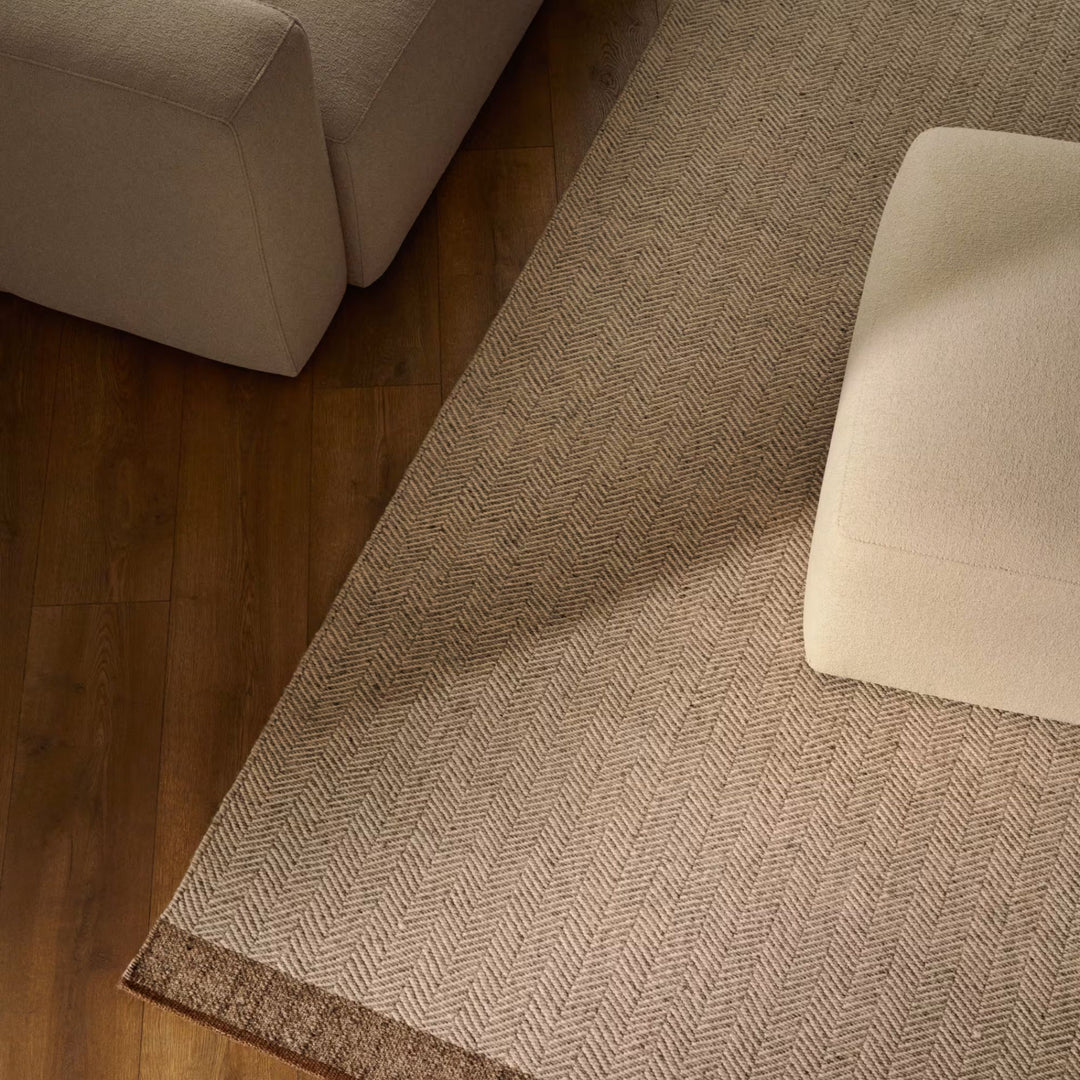 Tapis KAVE HOME Nifelia jacquard en laine beige 200x300cm