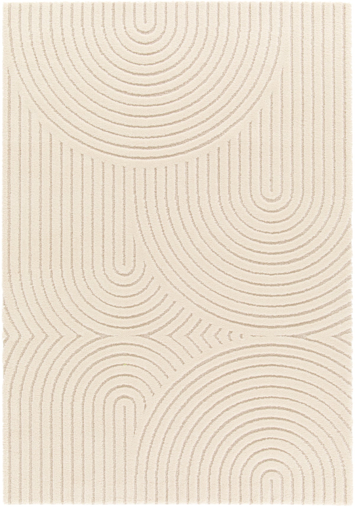 tapis relief graphique crème - hera. Vue 2 du tapis montrant des détails angle.
