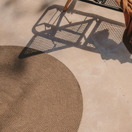 Tapis rond KAVE HOME Despas en fibres synthétiques beige Ø200cm
