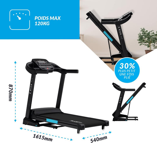 Tapis Roulant BLUEFIN FITNESS Kick 2.0 FIT Tapis de Course Pliable pour la maison